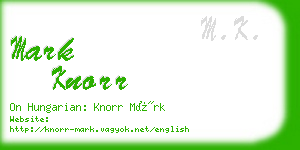 mark knorr business card